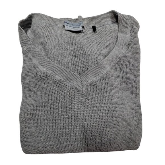 PrAna Sweater Gray V-Neck Relaxed Comfy Neutral XL - Picture 1 of 6